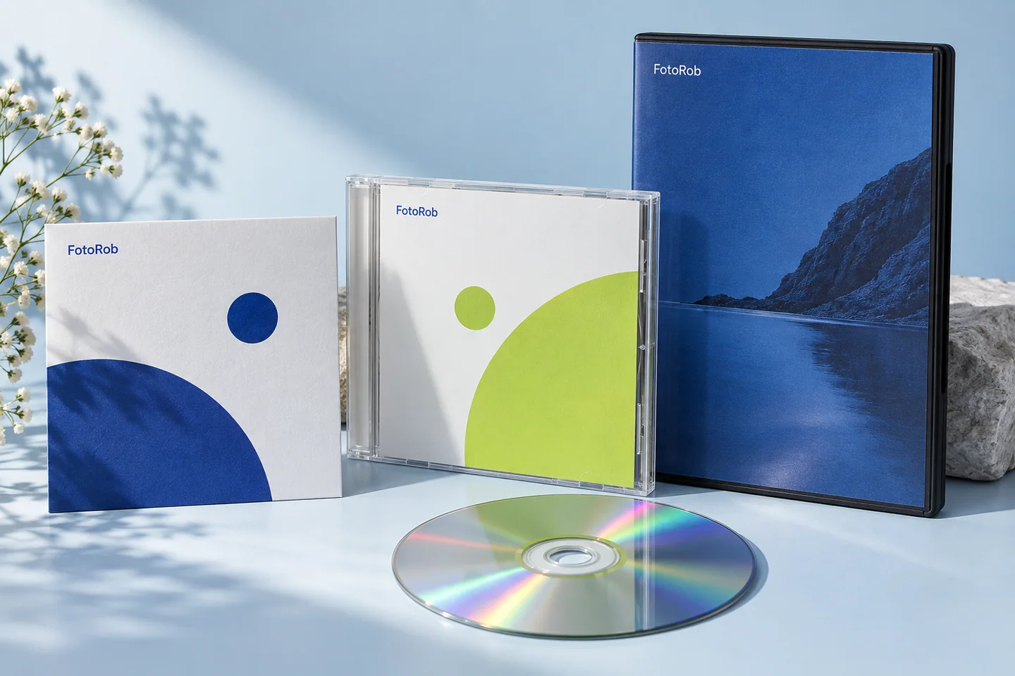 Wizualizacja koperty kartonowej oraz pudełek CD Slim i DVD Box